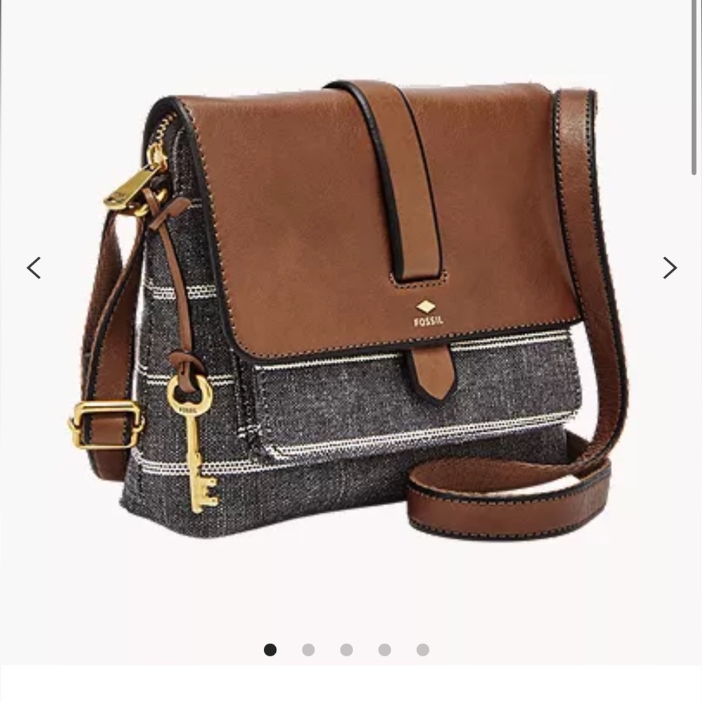 Fossil Black/Gray Brown Shoulder Bag